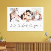 We Love You Modern Hart Script Foto Collage Canvas Afdruk (Insitu (Woonkamer))