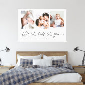 We Love You Modern Hart Script Foto Collage Canvas Afdruk (Insitu (Slaapkamer))