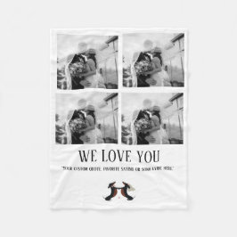 We Love you Moderne Fotocollage Fleece Deken