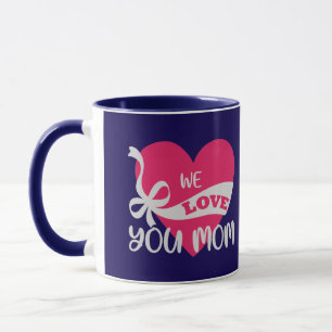 We Love You Moeder Donkerblauwe Typografische Duo  Mok