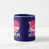 We Love You Moeder Donkerblauwe Typografische Duo  Mok (Midden)