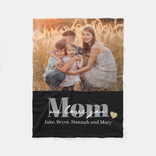 We Love You Moeder Foto Cadeau Fleece Deken (Voorkant)