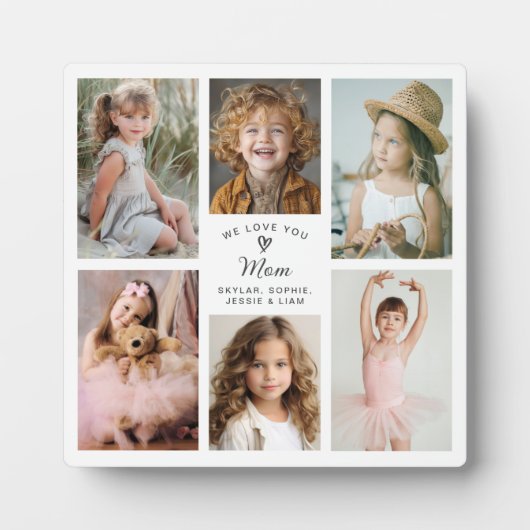 We Love You Moeder Foto Collage Aandenken Fotoplaat (Voorkant)