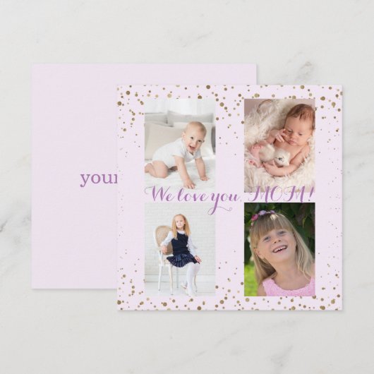 We Love You MOEDER Foto Collage Moederdag Kaart (Voorkant / Achterkant)