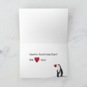 "We Love You" Mom & Baby Penguin Adoption Day Card Kaart (Binnen)