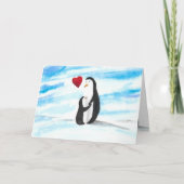 "We Love You" Mom & Baby Penguin Adoption Day Card Kaart (Voorkant)