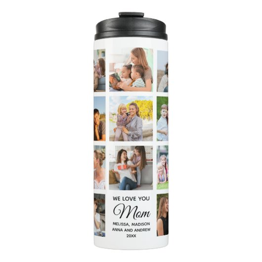 We Love You Mom Collage Photos, Gift for Mom Thermosbeker (Voorkant)