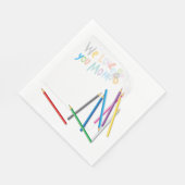 We Love You Mom Hand-Drawn Crayon Art Servet (Hoek)