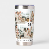 We Love You Mom Heart Personalized Photo Collage Geïsoleerde Drinkbeker (Voorkant)