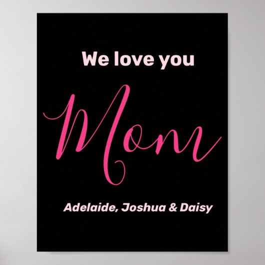 We Love You Mom Nk Minimalist  Poster (Voorkant)