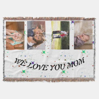 We Love You Mom Sterrenhemel Fotobanner Ontwerp Deken