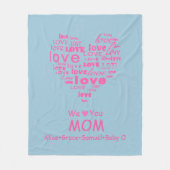 "We Love You Mom" uit het Kinder gepersonaliseerd Fleece Deken (Voorkant)