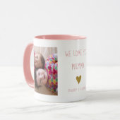 We Love You Mummy 2 Photo  Personalised  Pink Mok (Voorkant links)