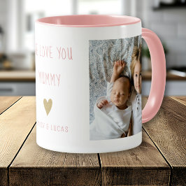 We Love You Mummy 2 Photo  Personalised  Pink Mok