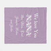 'We Love You Nana' Custom Names Gorgeous Mauve Fleece Deken (Voorkant (Horizontaal))