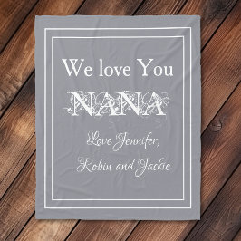 "We Love You NANA" gepersonaliseerde Schattigee kn Fleece Deken