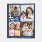 We Love You Nana Grandkids 4 Photo Collage Blue Fleece Deken (Voorkant)