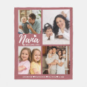 We Love You Nana Heart Grandkids 4 Photo Collage   Fleece Deken (Voorkant)