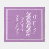 "We Love You NONNA" gepersonaliseerde Mauve Fleece Deken (Voorkant (Horizontaal))