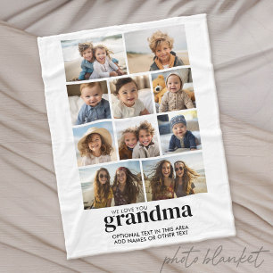We Love You Oma - 10 Foto Collage - Modern Fleece Deken