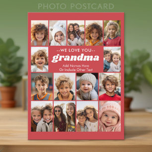 We Love You Oma - 15 foto-collagegalerie Briefkaart
