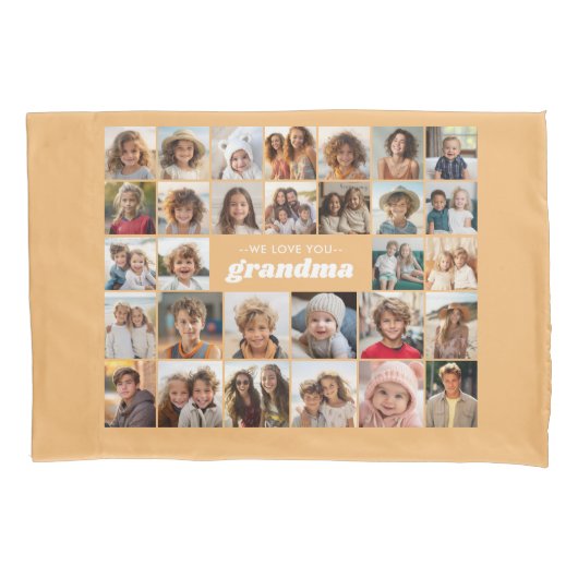 We Love You Oma - 30 Fotocollage Kussensloop (Voorkant)