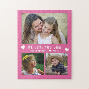 We Love You OMA 3 Fotocollage Roze Oma Legpuzzel