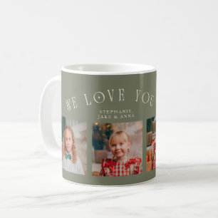 We Love You Oma 4-Foto Sage Groen Koffiemok
