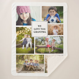 We Love You Oma 7 Foto Collage Kleinkind Sherpa Deken