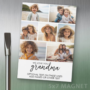 We Love You Oma 7 Foto Collage Moderne Magneet Magnetische Uitnodiging