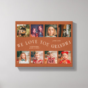 We Love You Oma 8 Foto Raster Terracotta Canvas Afdruk
