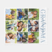 We Love You Oma Blauwe Foto Collage Fleece Deken (Voorkant (Horizontaal))