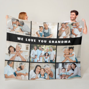 We Love You Oma Elegant Vet Zwart 9 Foto Fleece Deken