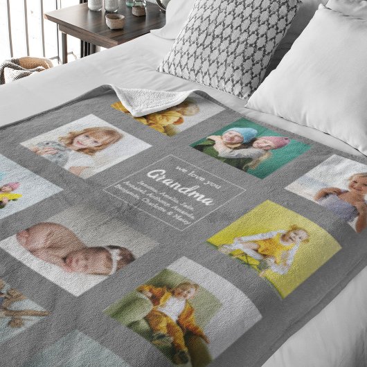 We Love You Oma Foto Collage Fleece Deken