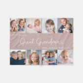 We Love You Oma Foto Collage Hart Fleece Deken (Voorkant (Horizontaal))