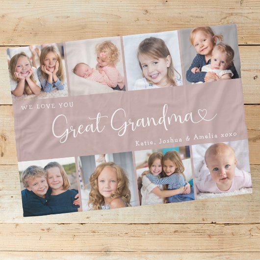 We Love You Oma Foto Collage Hart Fleece Deken