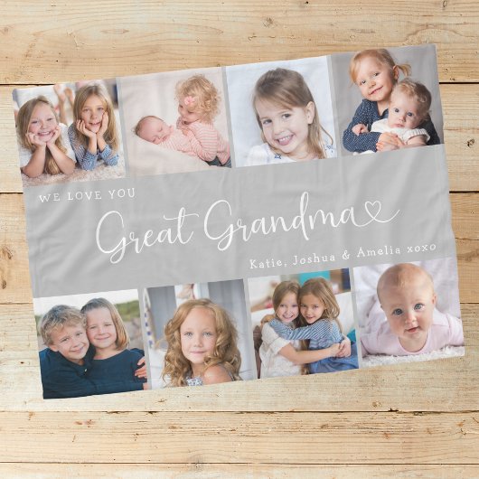 We Love You Oma Foto Collage Hart Fleece Deken