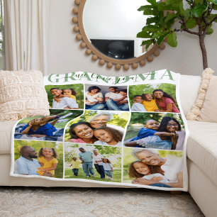 We Love You Oma Groen Foto Collage Fleece Deken