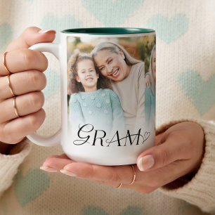 We Love You Oma Hart Foto Collage Geschenk Tweekleurige Koffiemok