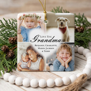 We Love You Oma Hart Grootouders Fotocollage Keramisch Ornament