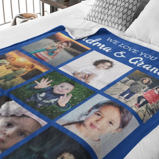 We Love You Oma & Opa Fotocollage Fleece Deken