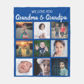 We Love You Oma & Opa Fotocollage Fleece Deken (Voorkant)
