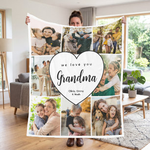 We Love You Oma Persoonlijke 8 Foto Collage Fleece Deken