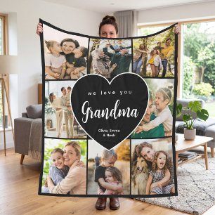 We Love You Oma Persoonlijke 8 Foto Collage Fleece Deken