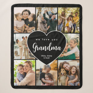 We Love You Oma Persoonlijke 8 Foto Collage Sherpa Deken