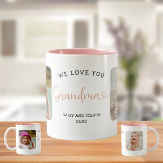 We Love you Oma Script 2 Foto Modern Tweekleurige Koffiemok