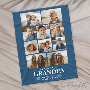 We Love You Opa - 10 Foto Collage - Modern Fleece Deken