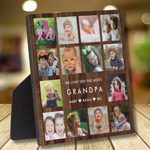We Love You Opa 14 Fotocollage Donker Hout Fotoplaat