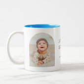 We Love You Opa 2 Photo Arch & Name 11 oz Tweekleurige Koffiemok (Links)