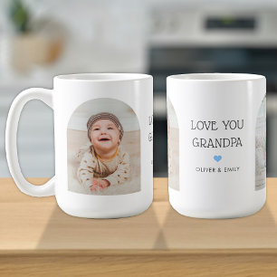 We Love You Opa 2 Photo Arch & Name 15 oz Koffiemok